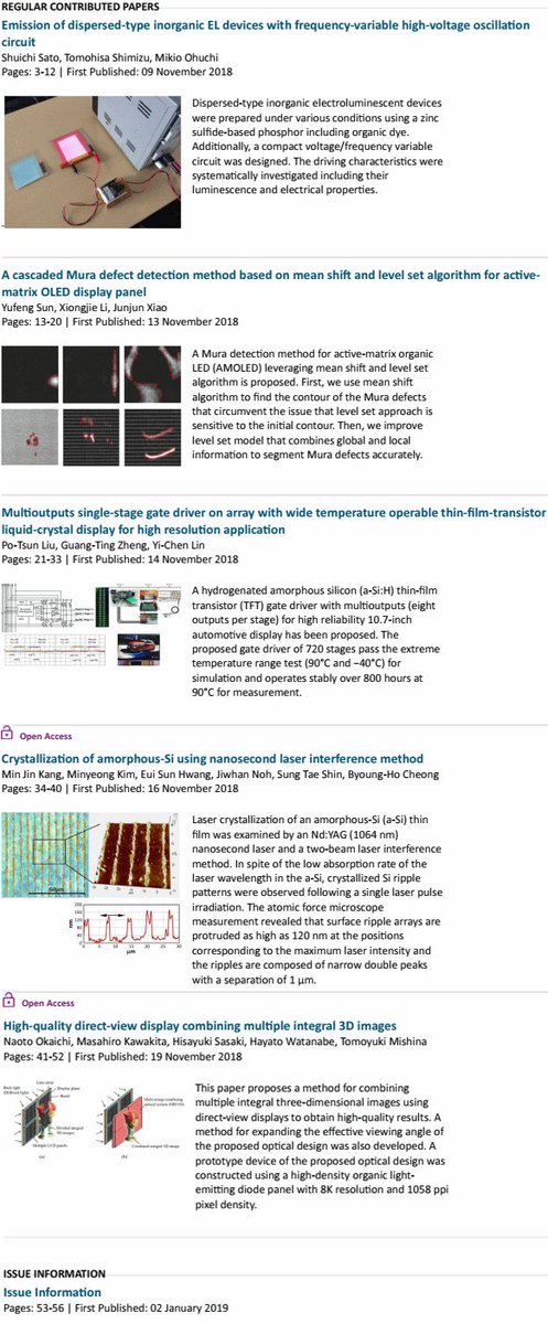 Herbert_De_Smet's tweet image. Journal of the Society for Information Display Vol. 27, No. 1, January 2019 is now available online  #JSOCINFDISP. 
onlinelibrary.wiley.com/toc/19383657/c…