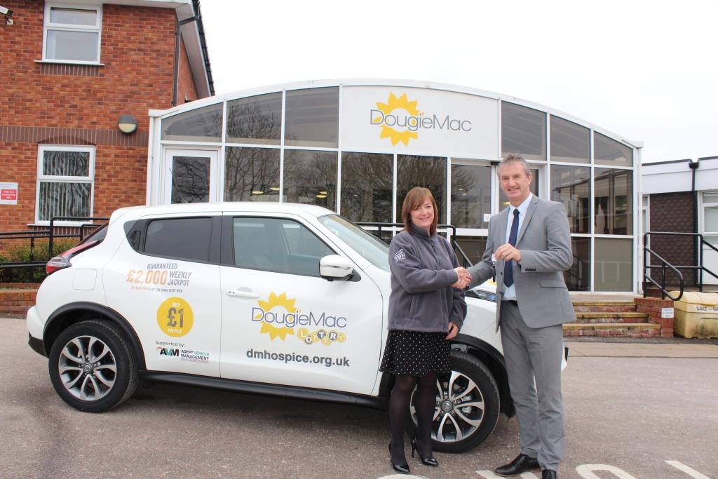 Huge thanks to Ian, Director <a href="/AdeptVehicle/">Adept Vehicle Management</a>, who kindly donated this snazzy new car for us to promote our weekly lottery! 👍🚗 Ian is a keen #DougieMac supporter in memory of his Mum who was cared for by the hospice in the last few weeks of her life

dmhospice.org.uk/play-our-lotte… 16+