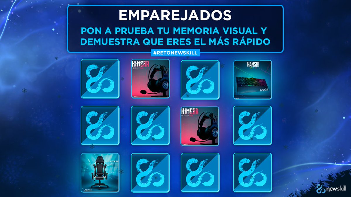 newskill_ES's tweet photo. 🔷 #RETONEWSKILL CON PREMIOS 🔷
¿Se te da bien el juego de emparejar objetos? 🧐 ¡En Newskill hemos creado nuestra versión! Si quedas primero en el ranking te puedes llevar regalitos por Reyes 🎁😏

Requisitos: 
🔹 Síguenos + RT 
🔹 ¡Juega aquí! https://t.co/Zugwwm63ka https://t.co/fOA9JJ0MxC