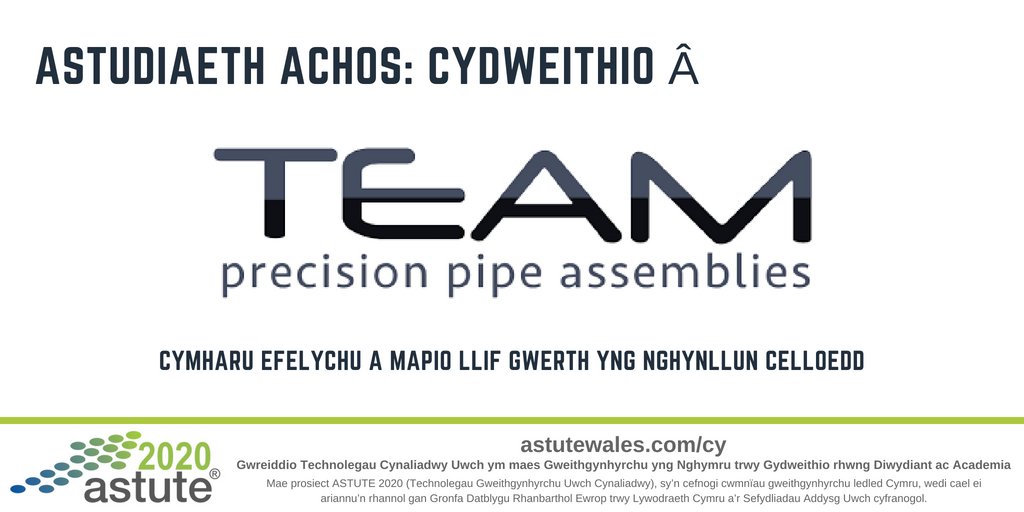 AstuteWales's tweet photo. Mae cymorth Diwydiant-Academia ASTUTE 2020 wedi bod o fudd i TEAM Precision Pipe Assemblies o Sir Gaerfyrddin i ddeall yn well eu galluoedd gweithgynhyrchu cyfredol a'u capasiti i yrru cynhyrchiant gweithgynhyrchu'r cwmni yn y dyfodol #ukmfg #modurol https://t.co/M1ltGkX2lu https://t.co/cNYAGm0mdA