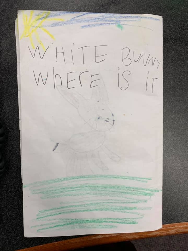 This morning we discovered an original story left by Ava. We particularly enjoyed the twist ending! Nice job Ava! 🐰📖