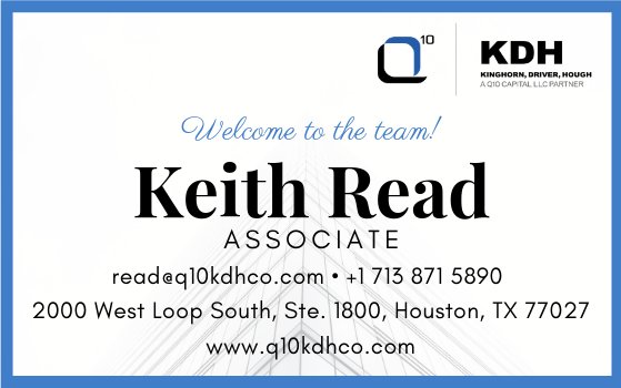 Please join us in welcoming Keith A. Read to the Q10 KDH team! Keith recently graduated with a Master of Real Estate from Texas A&amp;M University (whoop!) and previously interned with us. #newhire #maysbusiness #tamu #commercialrealestate #houstonrealestate