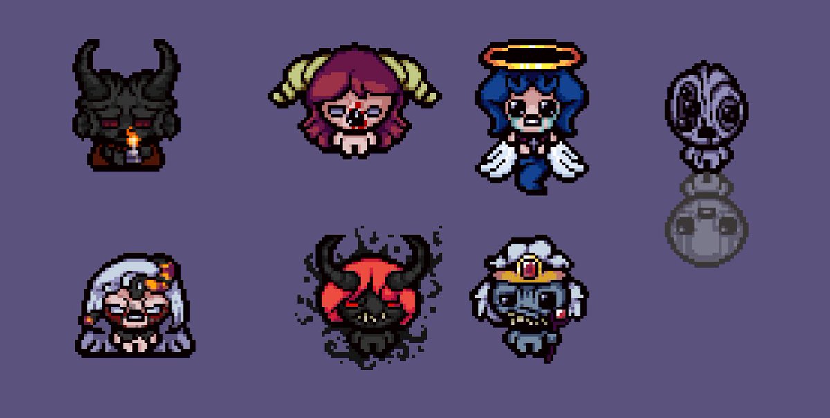 neibern__'s tweet photo. make some Isaac fan characters
#pixelart #thebindingofisaac #tboi #sprites #fancharacters #runsac https://t.co/gVVQEdbH9n