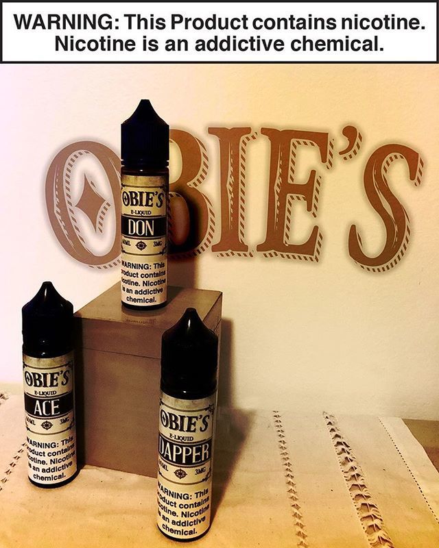 Feast your eyes! It’s the new year it’s time to get it started with Obie’s e-liquid. Which is your favorite one? Don, Ace, Dapper? Let us know below. 
@obieseliquid 
#ejuice #vape #vapor bit.ly/2F8uT2u