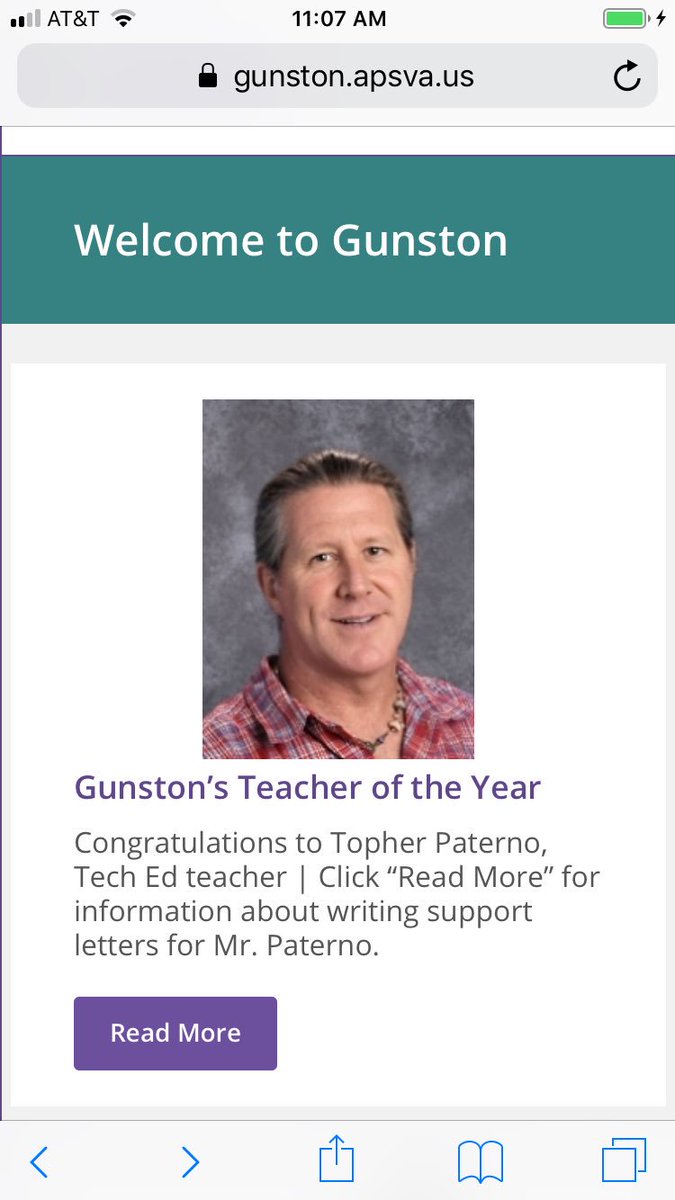 Honored to be Gunston’s Teacher of the Year gunston.apsva.us/wp-content/upl…