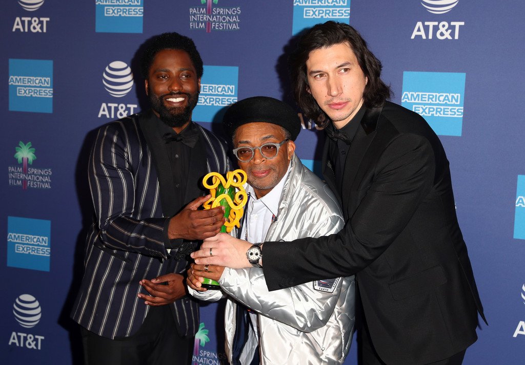 kenoobis's tweet photo. John David Washington, Spike Lee, recipient of the Career Achievement Award, and Adam Driver attend the 30th Annual Palm Springs International Film Festival Film Awards Gala at Palm Springs Convention Center on January 3, 2019 in Palm Springs, California. https://t.co/c39DnqfkLI