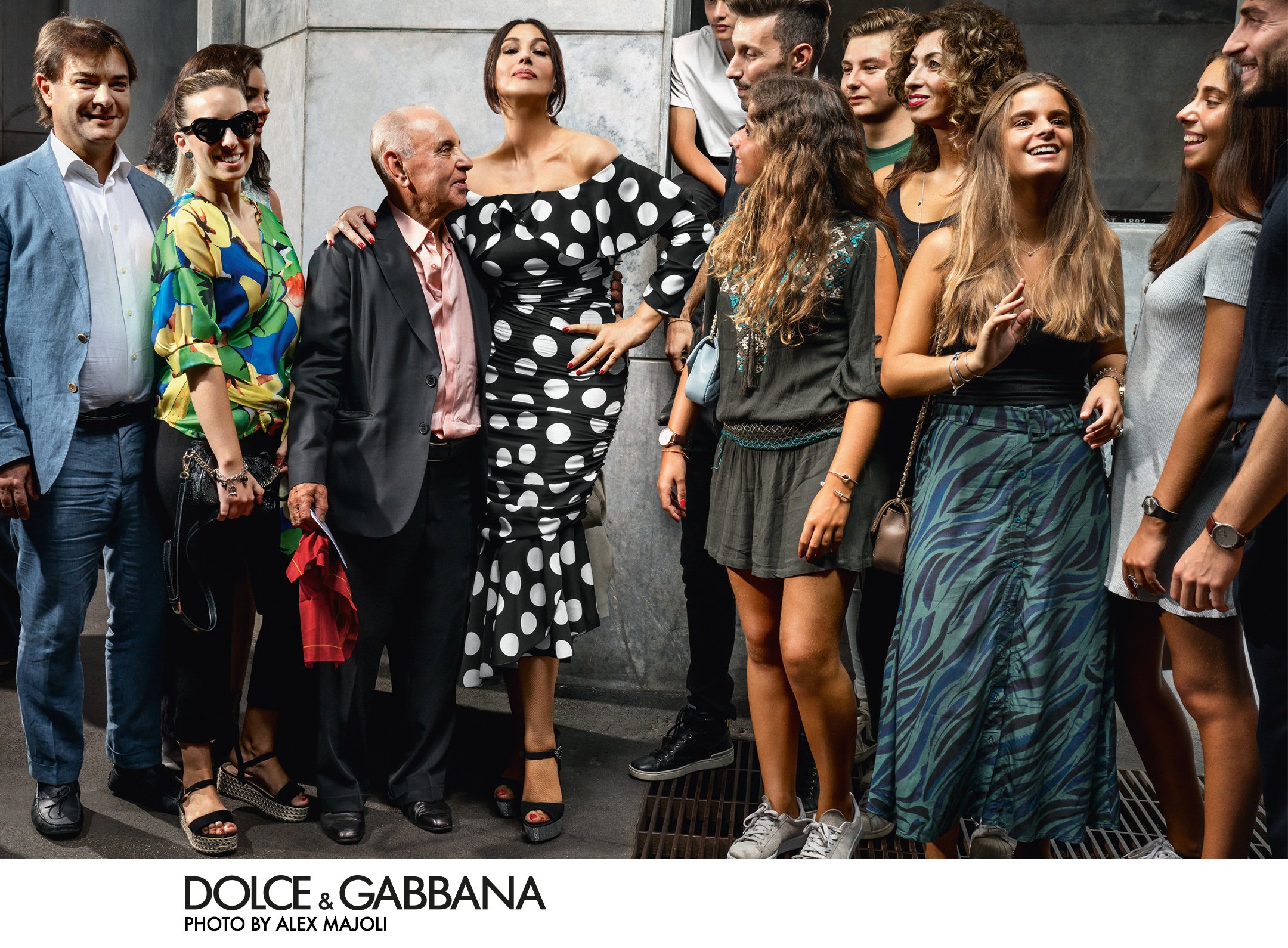 Dolce Gabbana on X Alex Majoli s vision for the Dolce Gabbana Spring Summer 2019 Women s Advertising Campaign featuring Monica Bellucci in a figure hugging polka dot dress. Discover the points of view