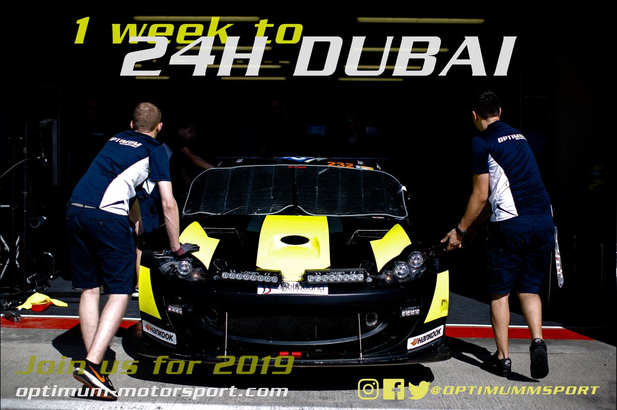 7 days to go racing!

 ⦀ 432 ⦀ 

#Dubai24H #24HSERIES