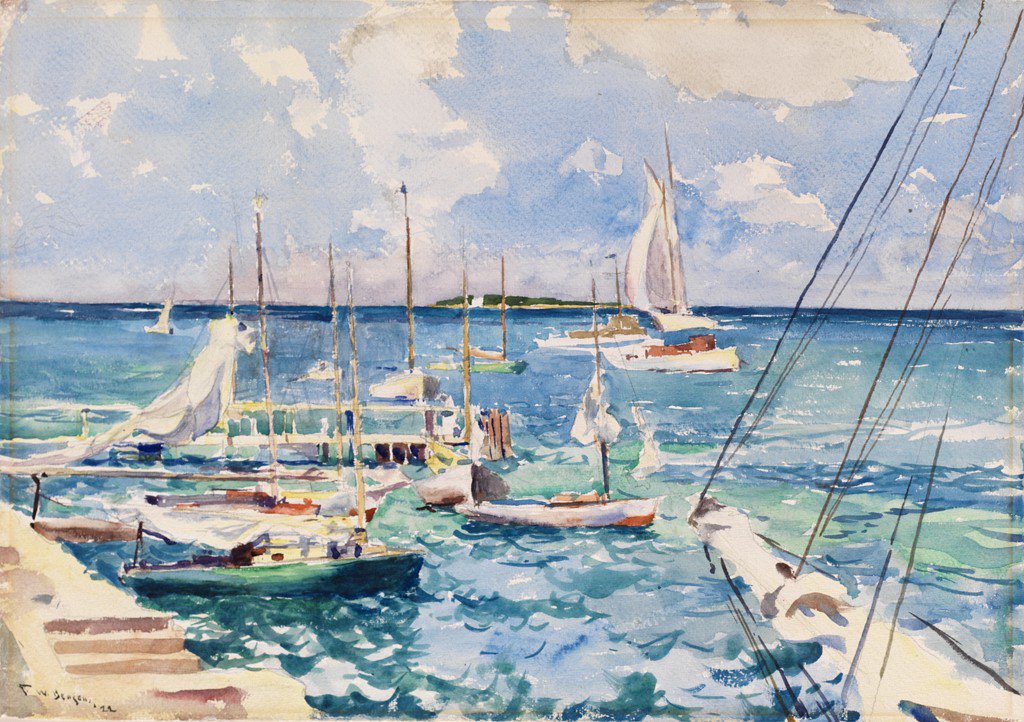 artist_benson's tweet photo. The Waterfront, 1922 #frankbenson #benson https://t.co/aBg2q703Cb