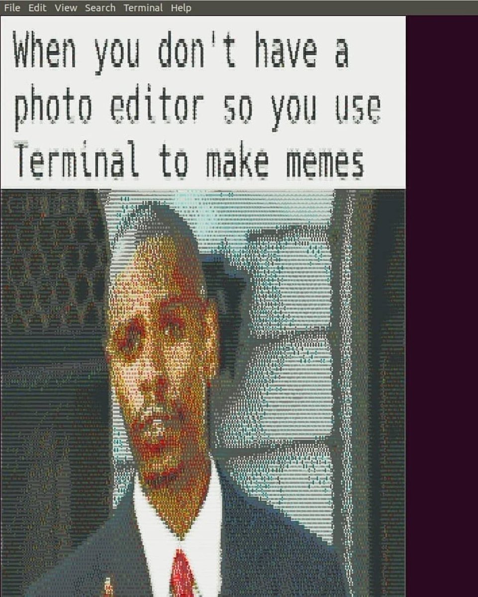 Making memes in #Linux terminal..😀 Follow @tecmint for daily posts., image size:961x1200