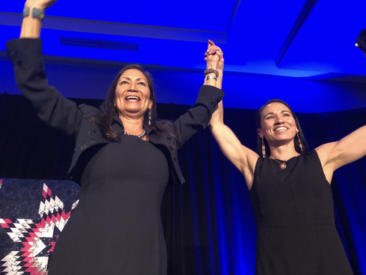 indianz's tweet image. "It's not just my day, it's not just Deb's day, it belongs to all of us": Indian Country celebrates Sharice Davids and Deb Haaland #NativeCongress indianz.com/News/2019/01/0…