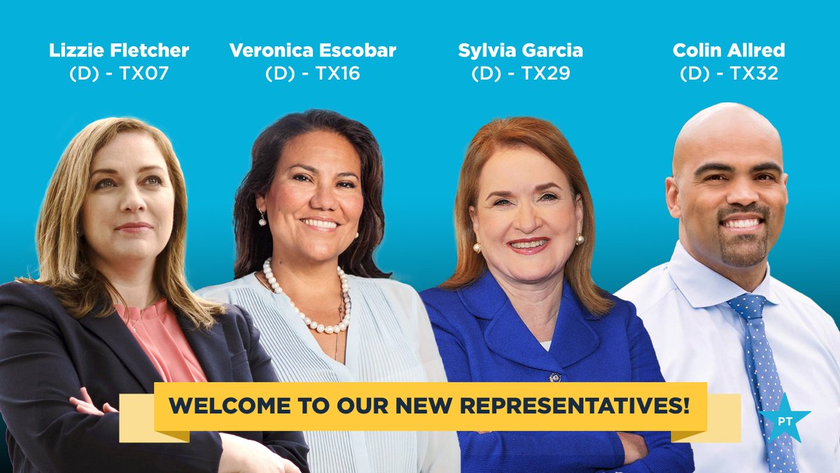 Lizzie Fletcher, Veronica Escobar, Sylvia Garcia, and Collin Allred