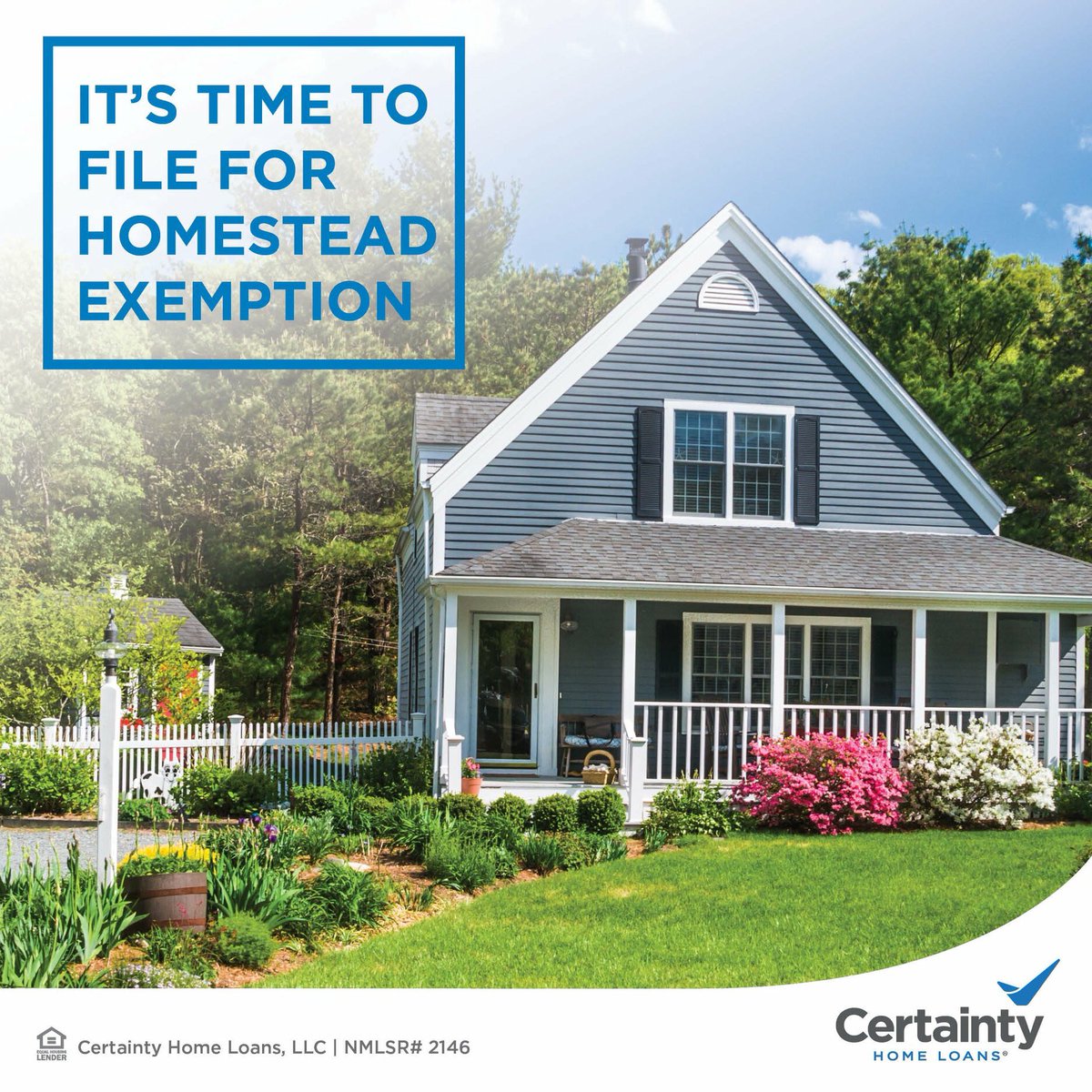 Homestead Exemption Deadline – Don’t Miss your chance to save Money!

If you purchased a property and occupied it by January 1, 2018,  don't forget to file for your homestead exemption! 
Contact your Loan Officer for more information.  #homesteadexemption #withCertainty