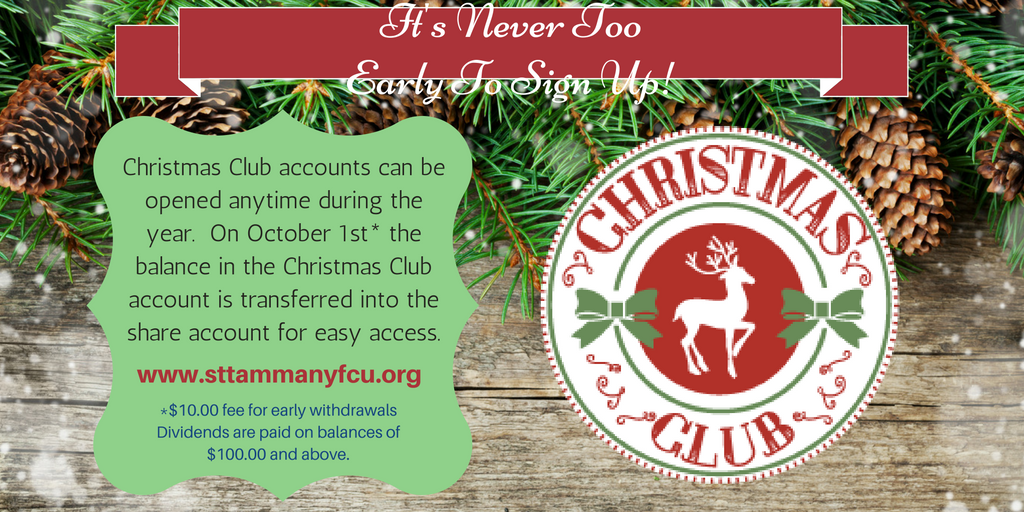 sttammanyfcu's tweet photo. Open your Christmas Club account today! It's never too early to get prepared for Christmas!
#STFCU #ChristmasClub #PeopleHelpingPeople #CUDifference https://t.co/eyGXnxxSiY