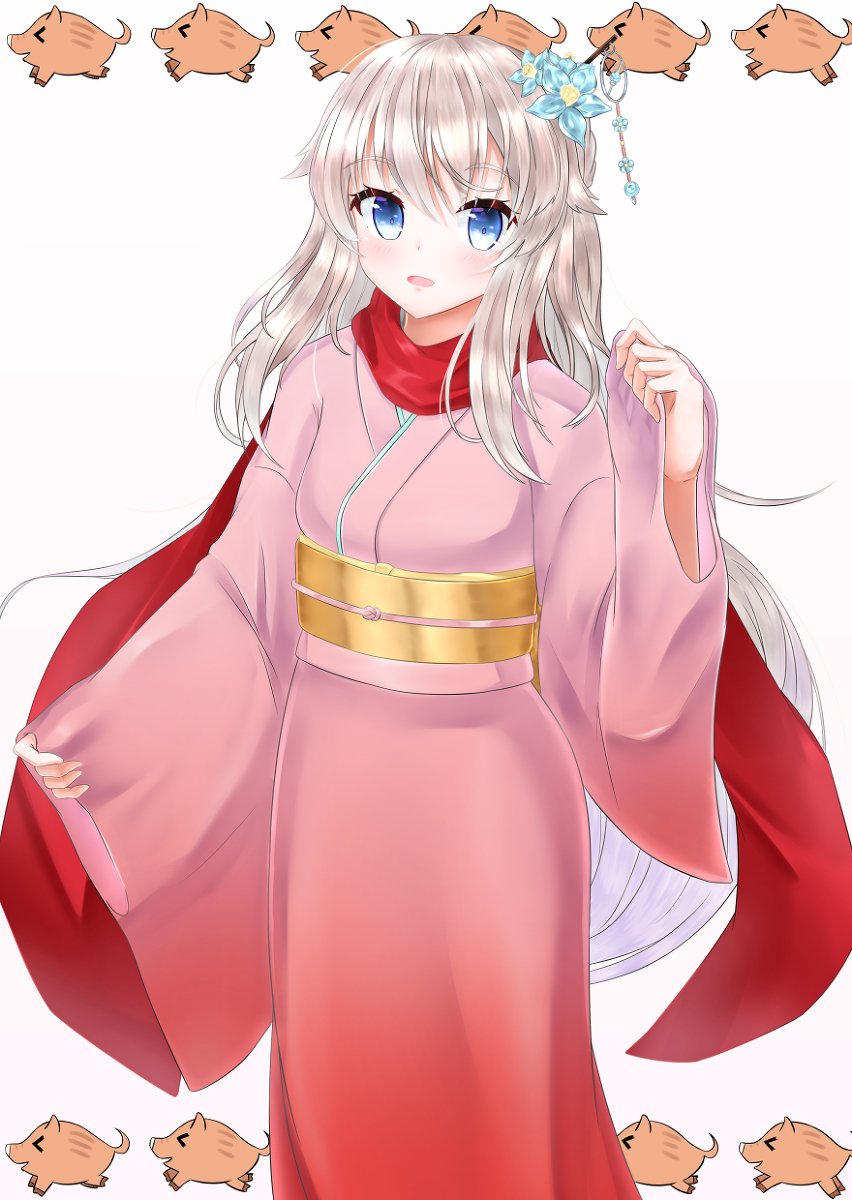 少女前線 正月9a91 ドルフロ ドールズフロントライン 9a91 着物 お正月 たけちー 練習 のイラスト