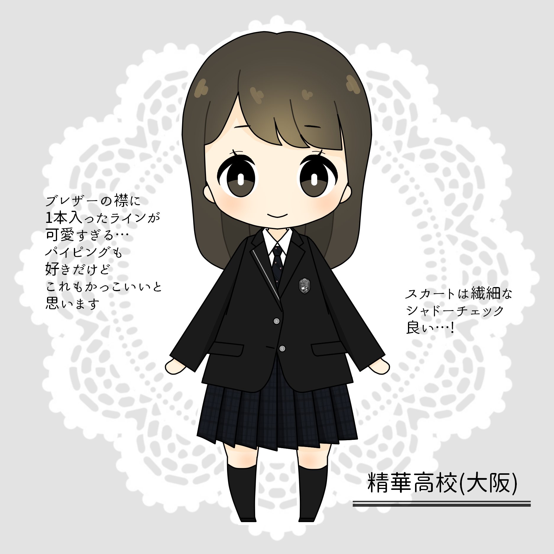 鮭 久しぶりに高校のブレザー制服イラスト描きました ここの制服はパーカーも選べるようで それもまた可愛いです T Co Xyrqxexdqw Twitter