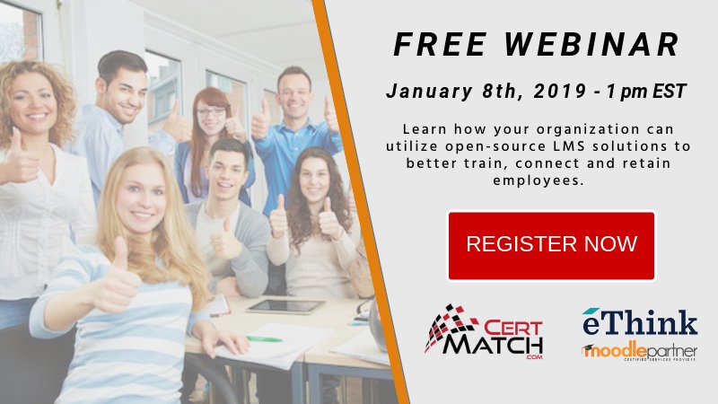 Free Webinar: Learn how #LMS solutions can lower #training costs, track employee engagement, utilize #elearning best practices to align business #strategies, provide #professionaldevelopment and encourage #collaboration in the #workforce! Register: page.ethinkeducation.com/webinar121018/