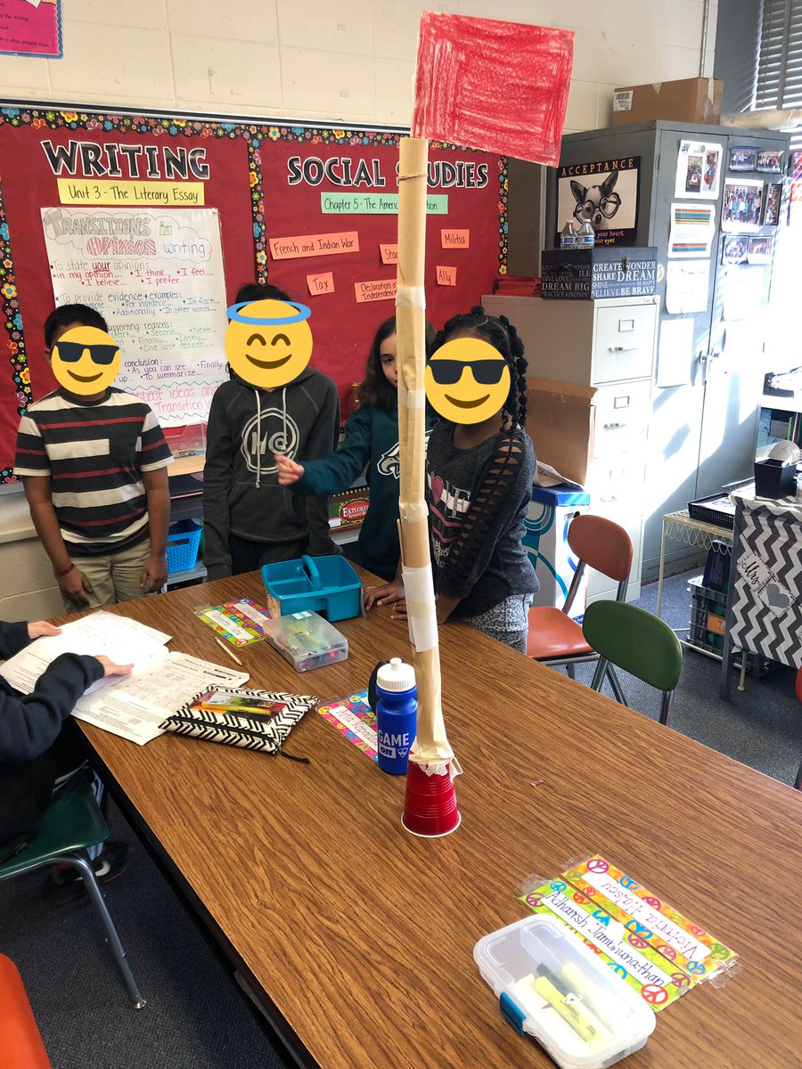 SS STEM - Students we’re challenged to create a mock Liberty Pole signaling a Sons of Liberty Meeting. Prepping for our study of the American Revolution!