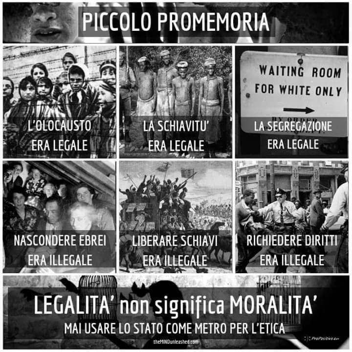 GianlucaPeciola's tweet image. Facile promemoria (anche @matteosalvinimi può capirlo) per spiegare la moralità e l'importanza storica della disobbedienza al #DecretoSicurezza.