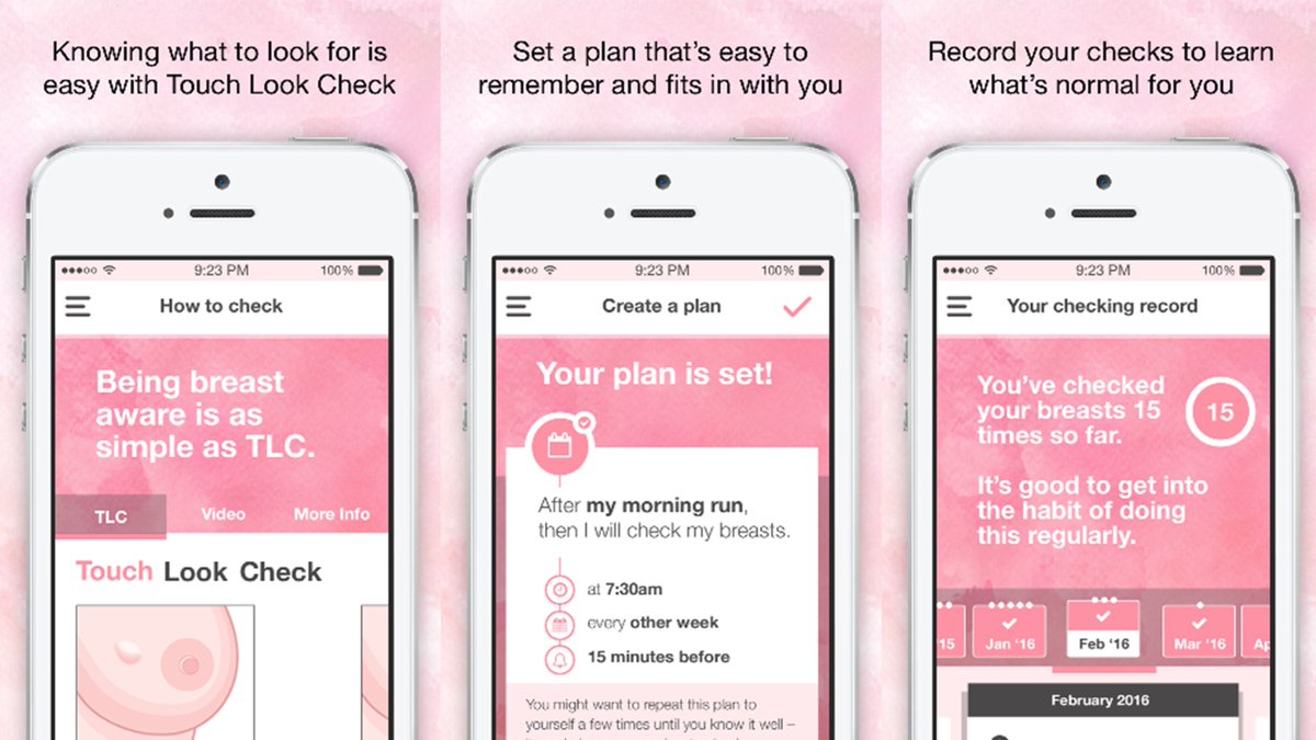 BCCare's tweet photo. 📆 Plan your regular reminder to check your breasts with our free app. #BreastCheckNow
📱 App Store: https://t.co/bYtHlOBWDX
📱 Google Play: https://t.co/8OCtAbA2Ae https://t.co/cI8GiYNCnm