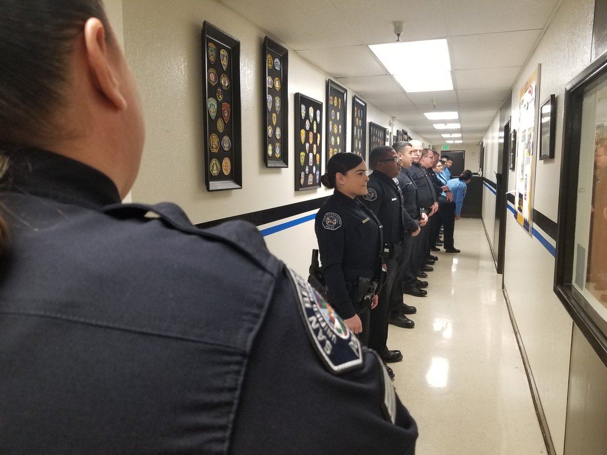 SBCUSDPOLICE's tweet photo. @SBSPDjpaulino and Sergeant Land conduct #UniformInspection of her #Squad and Squad of Cadets this morning followed by a discussion on professional image, leadership, Policy, Training, Discipline, Respect, Trust, Integrity and Accountability. https://t.co/ed6J36rboj