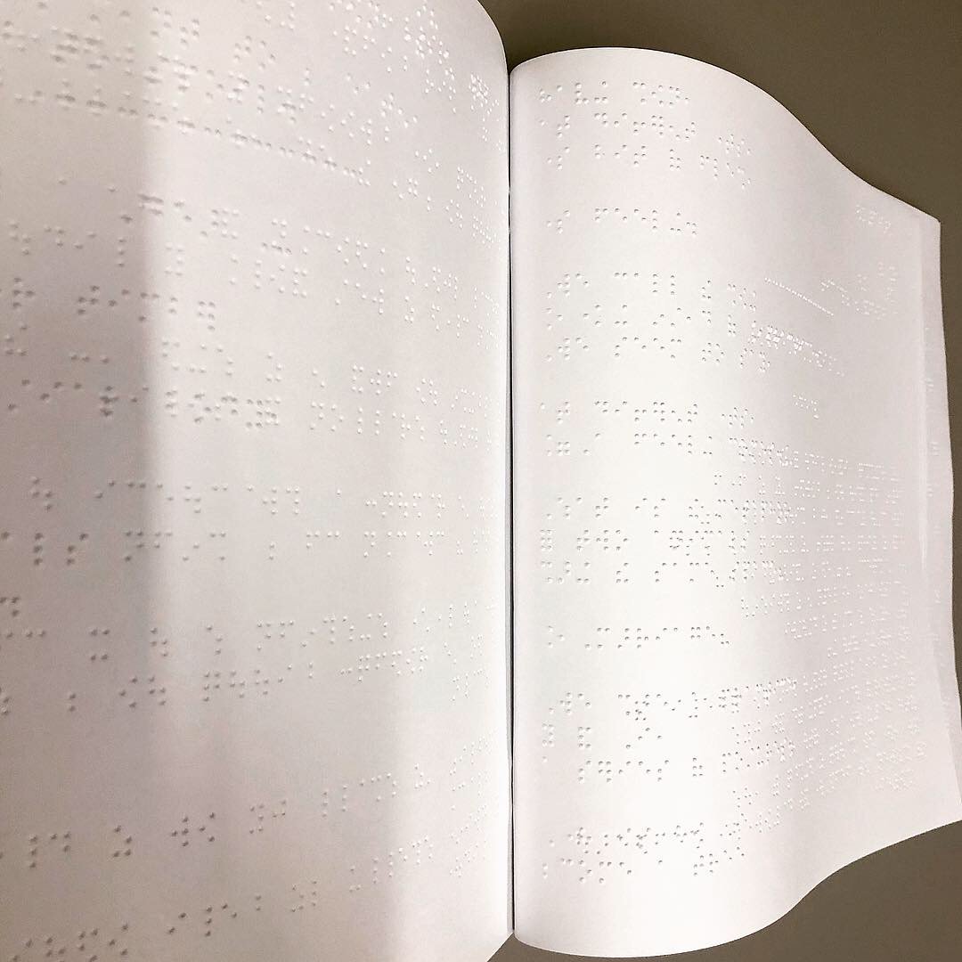 Interior shot of a braille edition of POETRY.