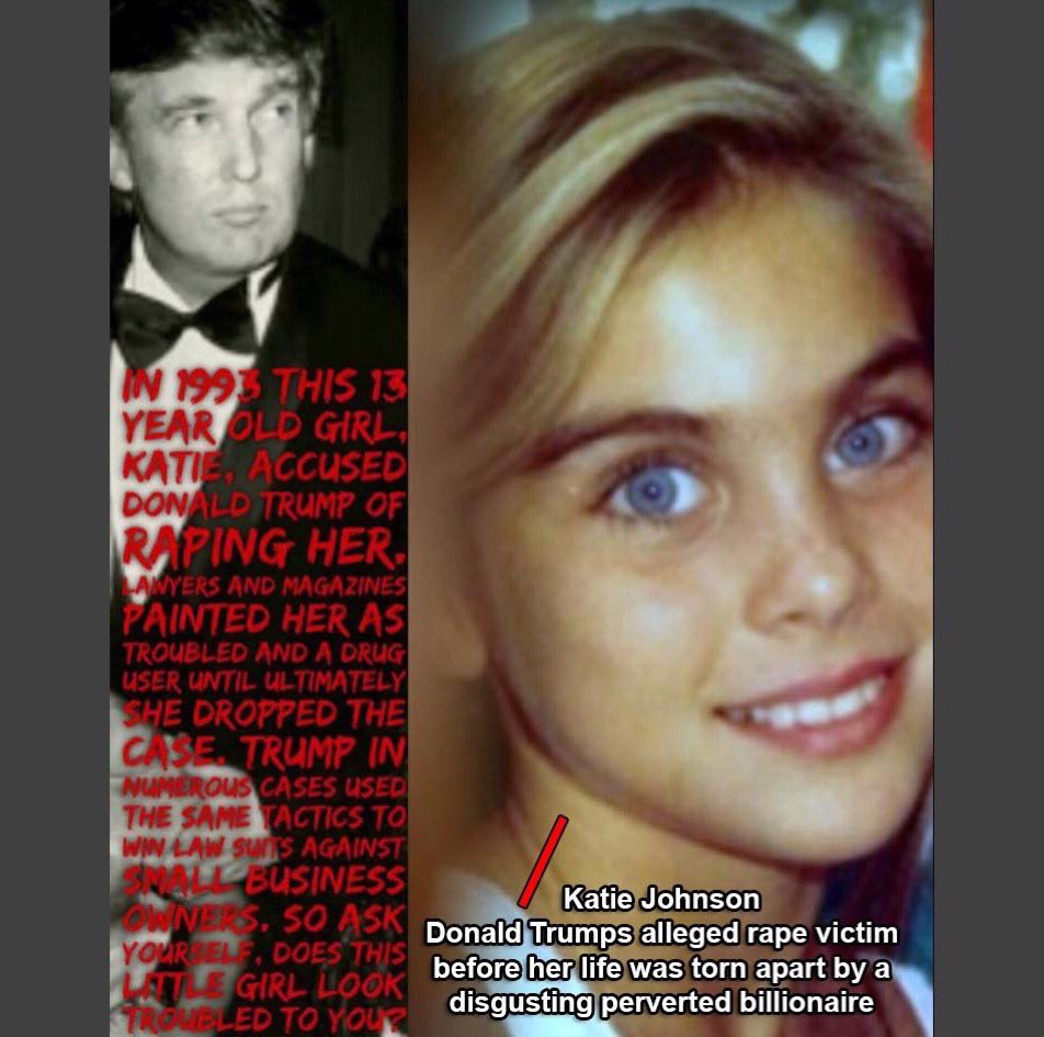 Kate22384955's tweet photo. @QMagaveteran @rspin122112 @RedPillBlackMan @realDonaldTrump She was underage. She got death threats and dropped it. https://t.co/V5lFBFUizR