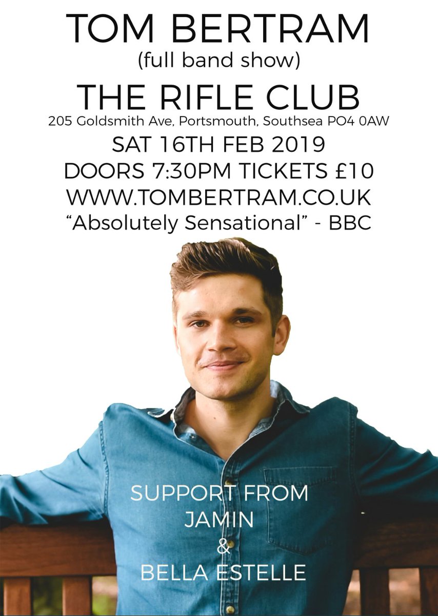 BellaEstelleX's tweet photo. Don't forget! Tickets are just £10! 
@tombertram91 
#TomBertram #BellaEstelle #LiveMusic https://t.co/1pDqVkO8J0