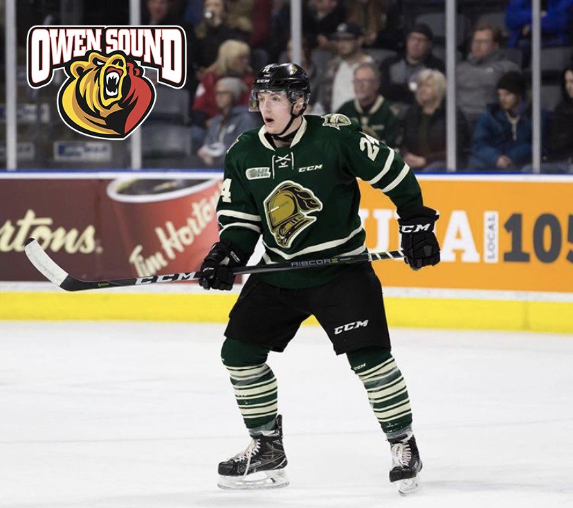 AttackOHL's tweet photo. Andrew Perrott will make his Owen Sound Attack debut tonight in Kitchener! He'll be wearing #8 for the club. 

His home ice debut will be tomorrow night as the Attack host the North Bay Battalion with puck drop at 7:30 p.m. https://t.co/OLrDjhFSq0
