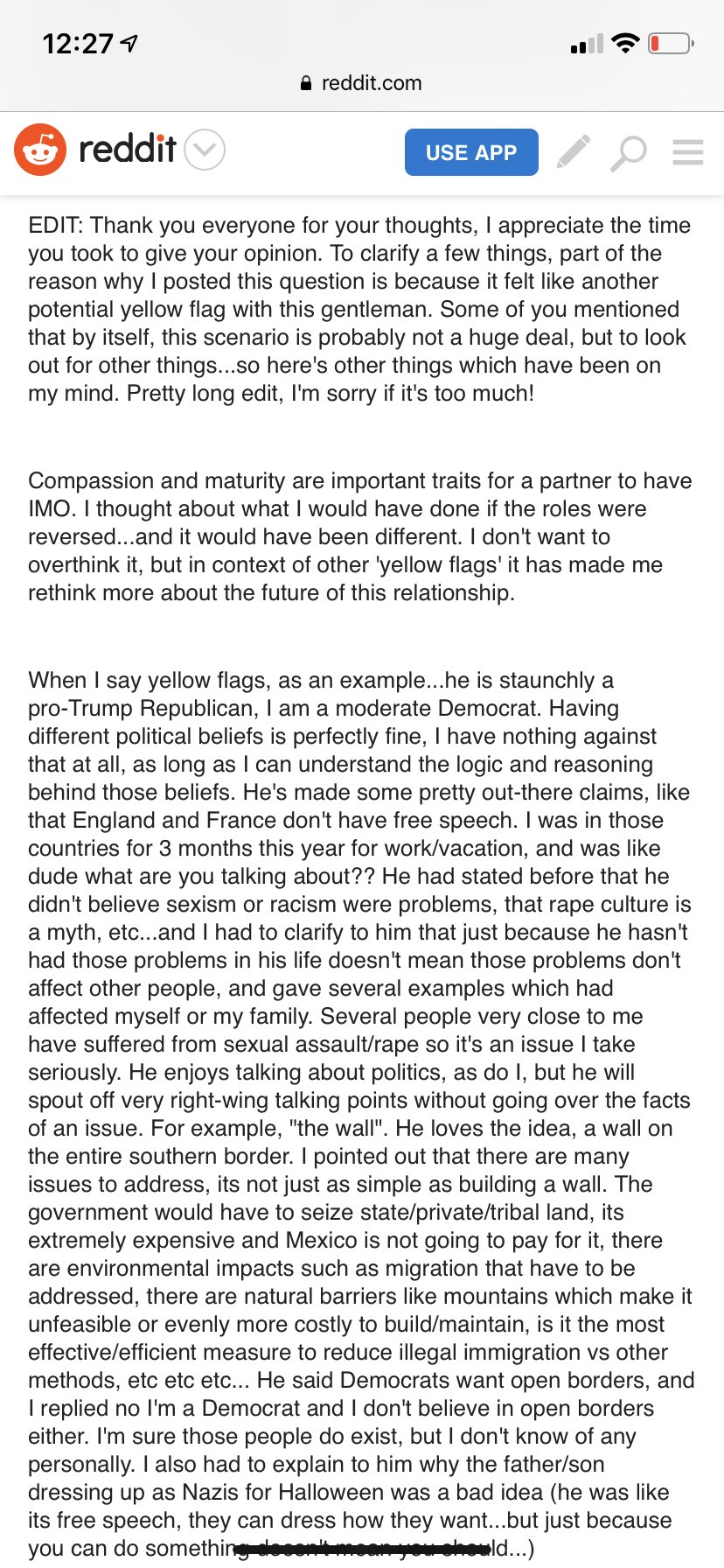 Alisha Rai on X: This girl posted on reddit about how her bf acted pouty  on NYE when she had a UTI and was like is this a yellow flag and I'm