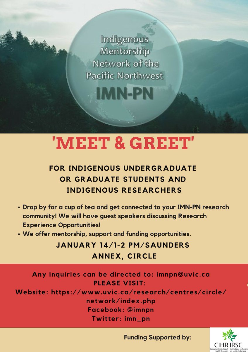 imn_pn's tweet photo. Happy New Year Everyone! As you prepare to head back to school remember we have awards available and will be hosting a Meet &amp; Greet January 14th at 1pm @CIRCLE_UVic with a guest presentation speaking about Research Experience Opportunities! #ResearchExperience #Indigenousawards https://t.co/MjdlRxdDoK