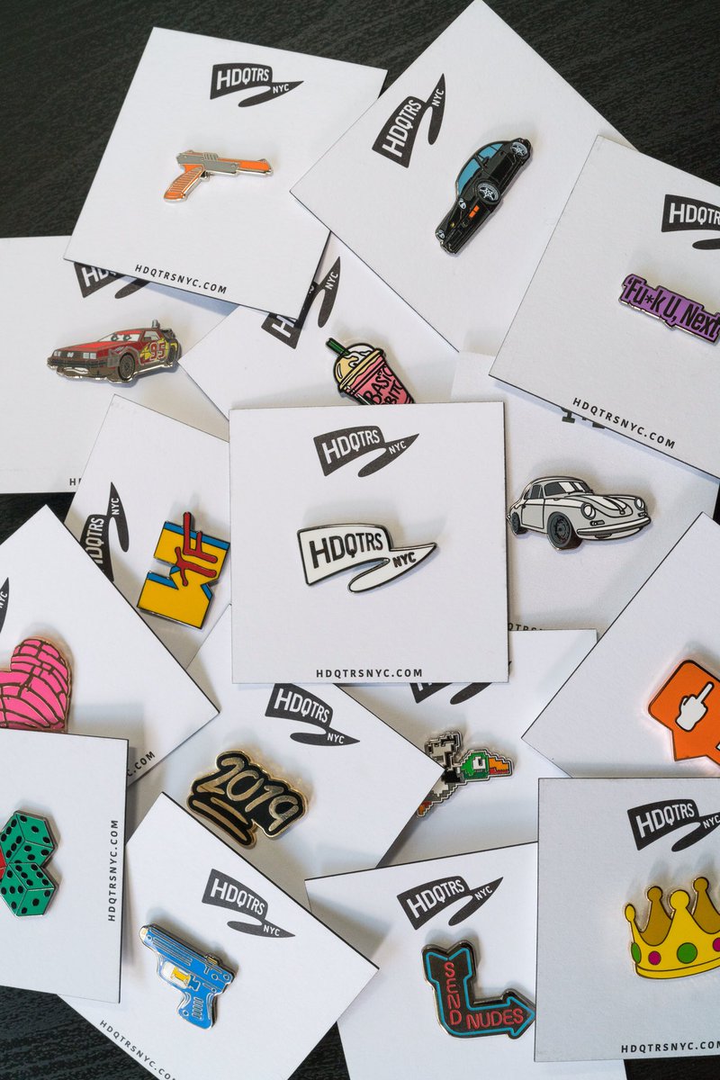 hdqtrsnyc's tweet photo. Which #pin caught your 👀 first? 

#pinsonpins #Porsche #Duckhunt #sendnudes #2019Pins #NewPinsWhoDis #hdqtrsnyc #mustcops #hypebeast #supreme #newyork #deadassb #emoji https://t.co/bOrs7kFnmF