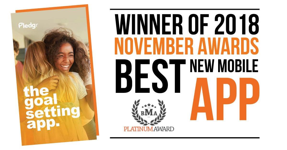 BestAppAwards's tweet image. @pledgr_ recently met their goals with a recent award for Best New Mobile #App and now they're helping you reach your goals. Check out how this platinum award winner takes goal setting to a whole new level here: bit.ly/2Dodh0A #apptech