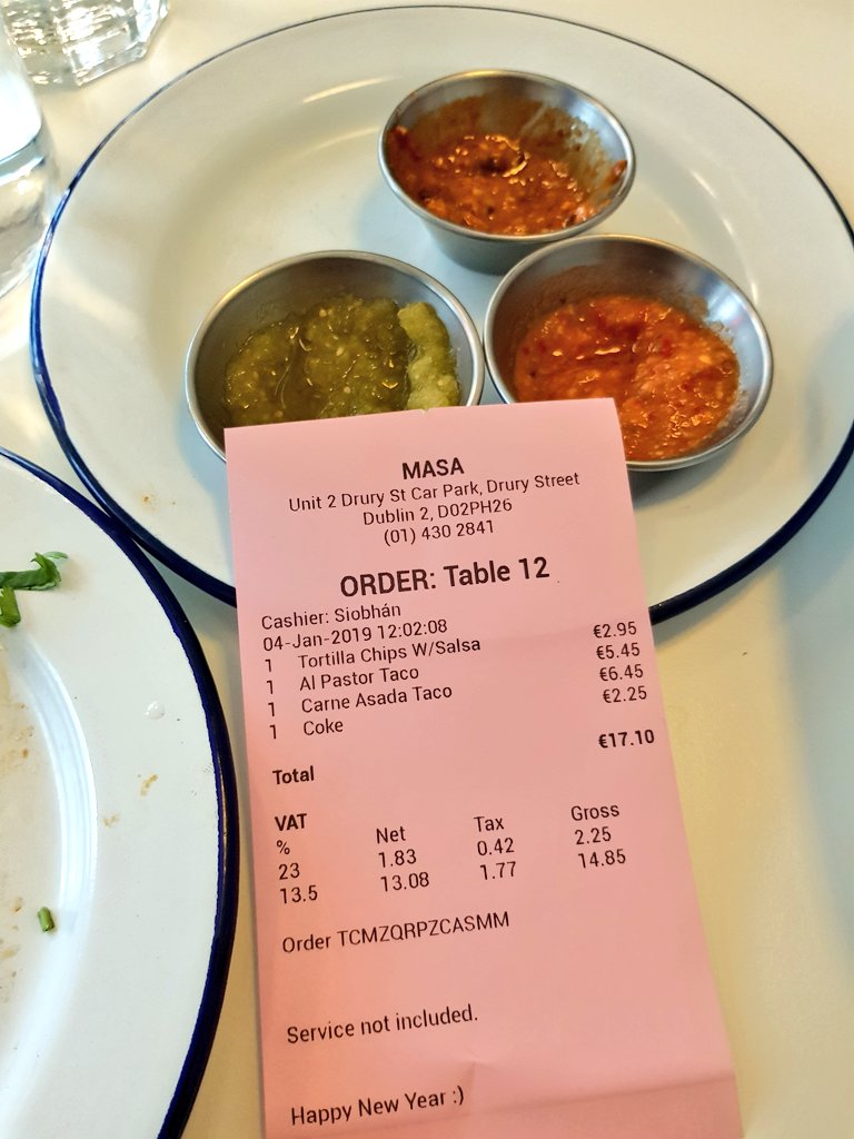 ProperFood_ie's tweet photo. Finally got around to trying @masa_dublin today and I didn't know tacos could taste like that. Ravishing food. https://t.co/WpYKzEYX3z