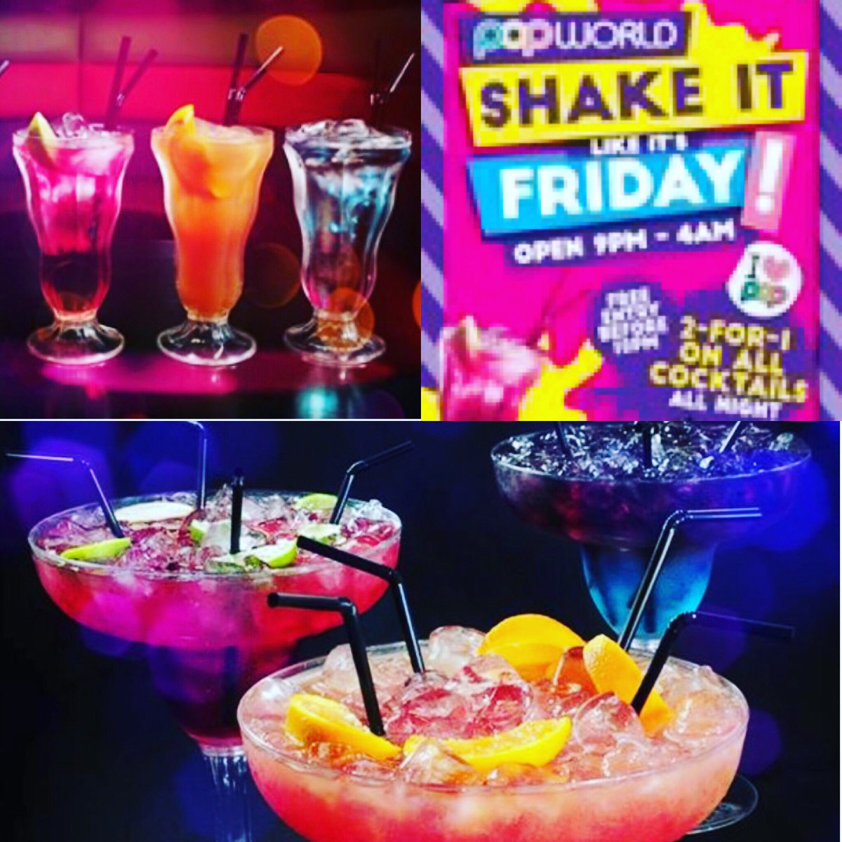 Popworld Blackpool on Twitter "🍸🍹 Shake it with us tonight for our 2for1 Cocktails 🍸🍹 Partini