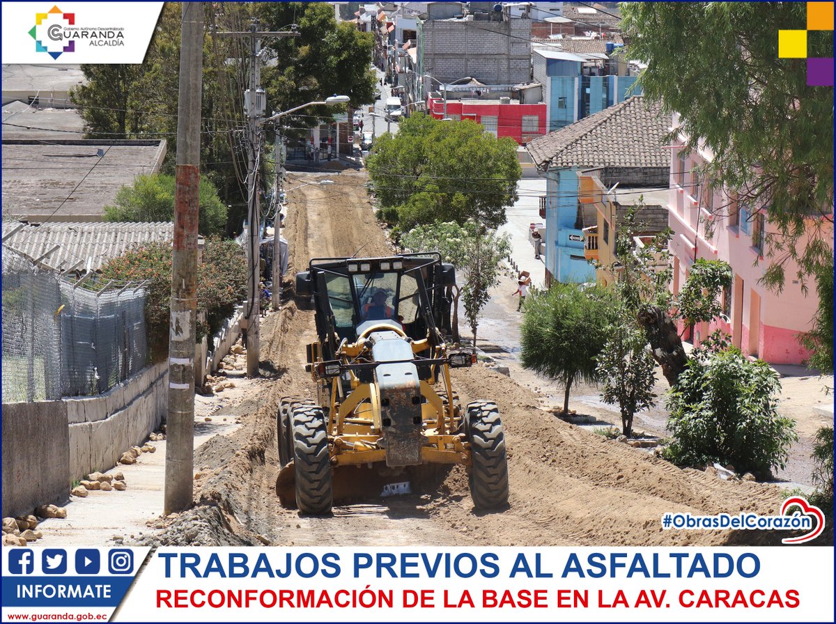 GADGuaranda's tweet photo. Continuamos con los trabajos previos al asfaltado, realizamos la reconformación de la base en la Av. Caracas.
Pedimos disculpas respectivas a la culta ciudadanía guarandeña por las molestias causadas.
#ObrasDelCorazón ❤️🇳🇱 https://t.co/jgfLGMS7EO