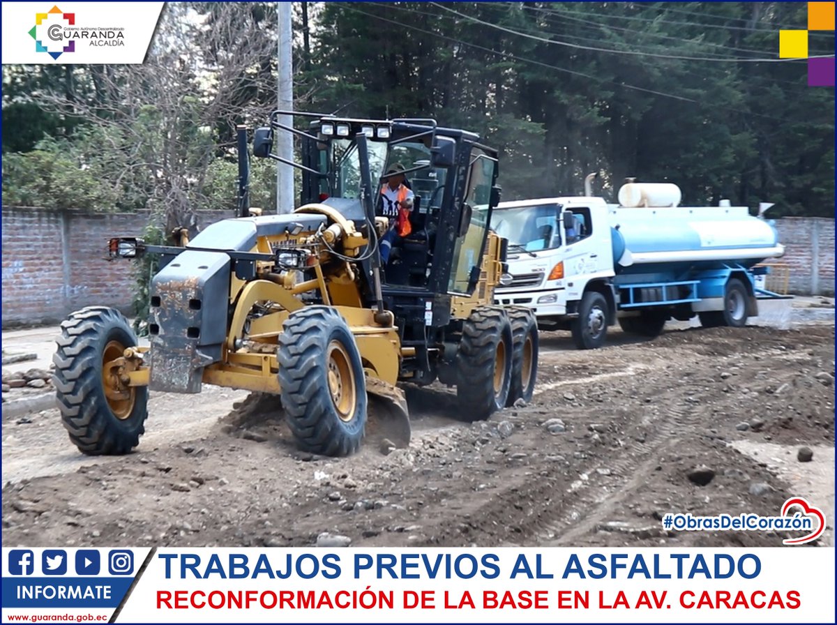 GADGuaranda's tweet photo. Continuamos con los trabajos previos al asfaltado, realizamos la reconformación de la base en la Av. Caracas.
Pedimos disculpas respectivas a la culta ciudadanía guarandeña por las molestias causadas.
#ObrasDelCorazón ❤️🇳🇱 https://t.co/jgfLGMS7EO