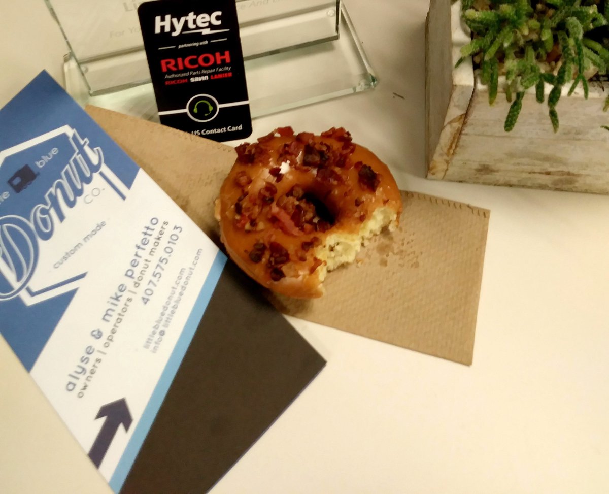 hytecrepair's tweet photo. Thank you @RicohTweets for making our tummies smile this morning with our surprise treats from @littlebluedonut! Our team is all smiles and ready to take on the day thanks to these amazing donuts! #TGIF https://t.co/3aKodhW2YS