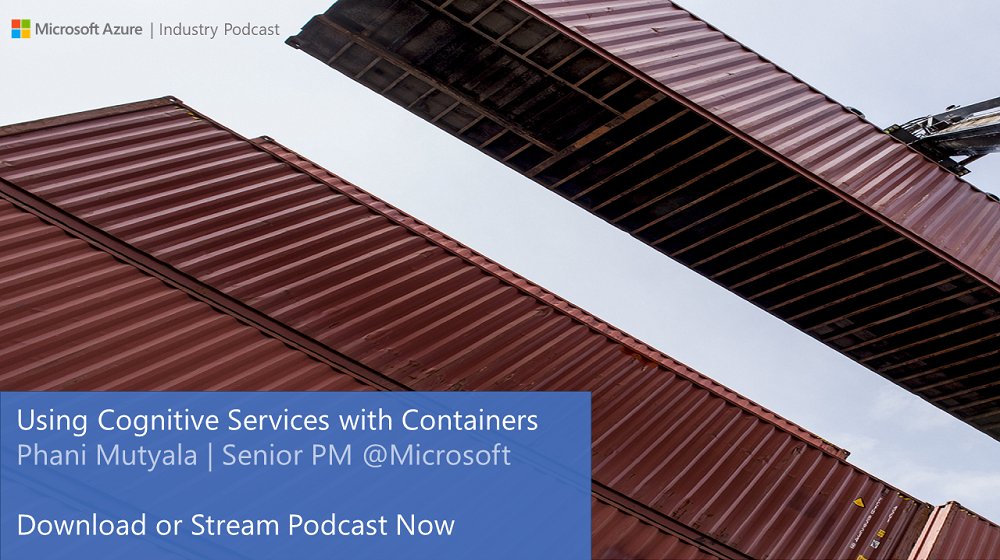 Learn how using containers with #CognitiveServices can allow you to take advantage of #AI on your own terms. Listen to the podcast: http://msft.social/ZJjJ2V