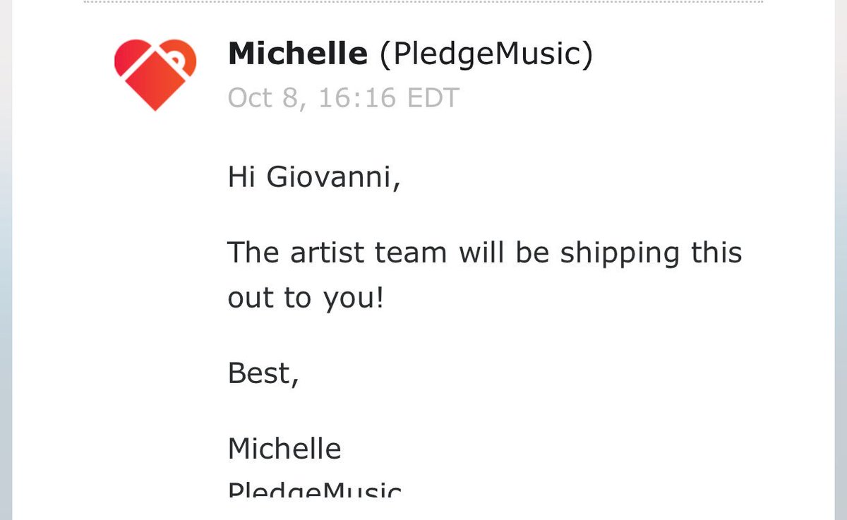 IL0V3P3PS_e's tweet photo. @PledgeMusic Nov 9th, Nov 19th, and Dec 5th you sent me the same email asking the band to advise. 
I want to know where you got the info on Oct 8th saying my item would be shipping out. Because 3 months later I don’t believe that you ever spoke to the band, meaning you lied to me https://t.co/oJKUZV2NDS