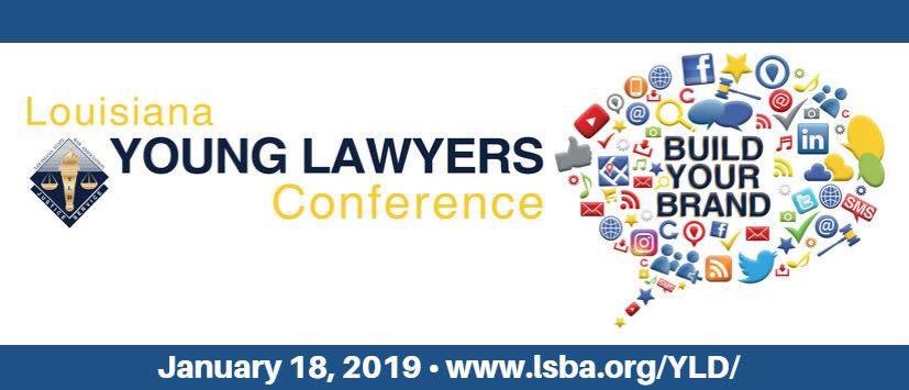 LSBA_YLD's tweet photo. New year, new professional development goals! The 2019 Louisiana Young Lawyers Conference has been specifically redesigned to help you polish your personal brand, build your network, and carve a niche for yourself in the legal industry. https://t.co/UBms5aw9IU https://t.co/OgWrfA14WR