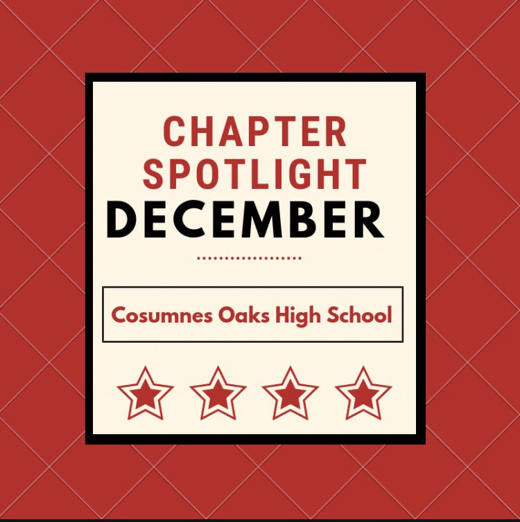 ca_fblanorth's tweet photo. Cosumnes Oaks High School is the Chapter of the month for the month of December! https://t.co/IFjbILl9pF