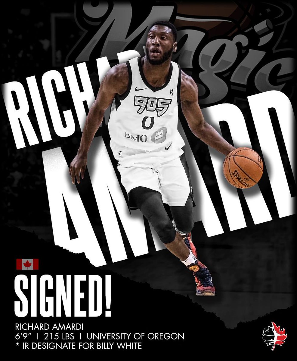 TheMonctonMagic's tweet photo. Canadian Richard Amardi signed as IR designate for Billy White. Check out his skills during tonightβs game against Windsor Express. Streaming live at 8PM AST, check back for a link. #FeelTheMagic #NBLC #RaisetheBar #CanadianHoops https://t.co/zfKIYUzSg2