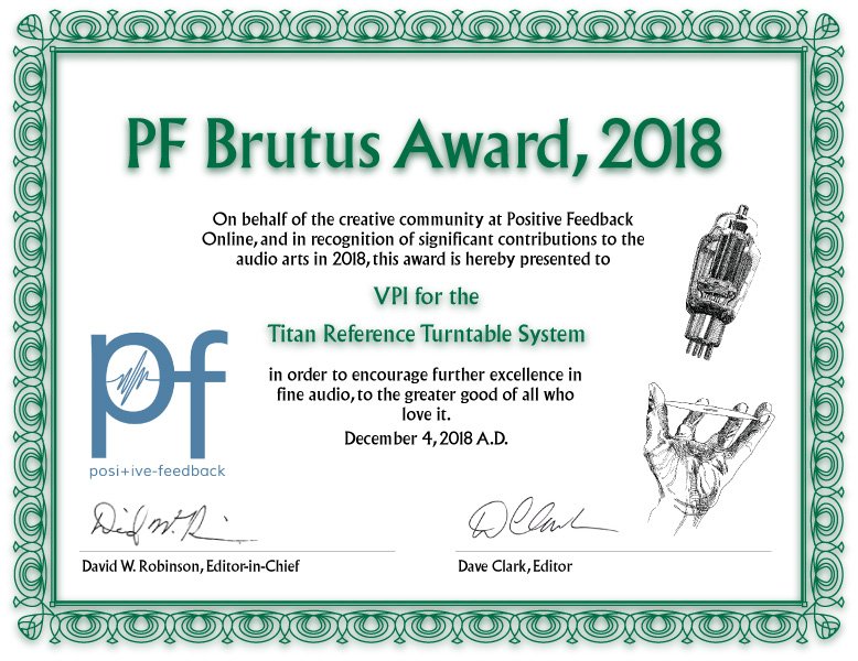 vpiindustries's tweet photo. Proud to start 2019 with earning the Brutus Award from @PFOaudioarts  for the VPI Titan.

#VPI #VPITurntable #VPITitan #madeinamerica #turntable #engineering https://t.co/QiSg9mWIVR