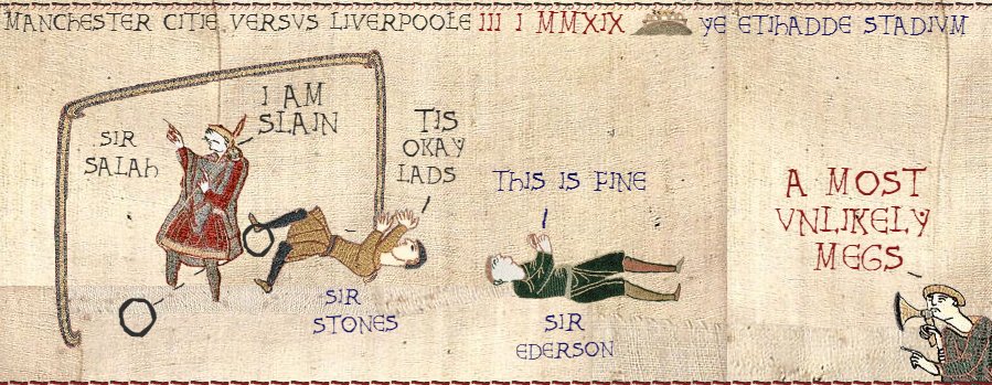 CheapPanini's tweet photo. Bit bored so...
Presenting: The Tale of Sir Stones, Sir Ederson and Sir Salah - Bayeux Tapestry Style https://t.co/XuV55H7sHY