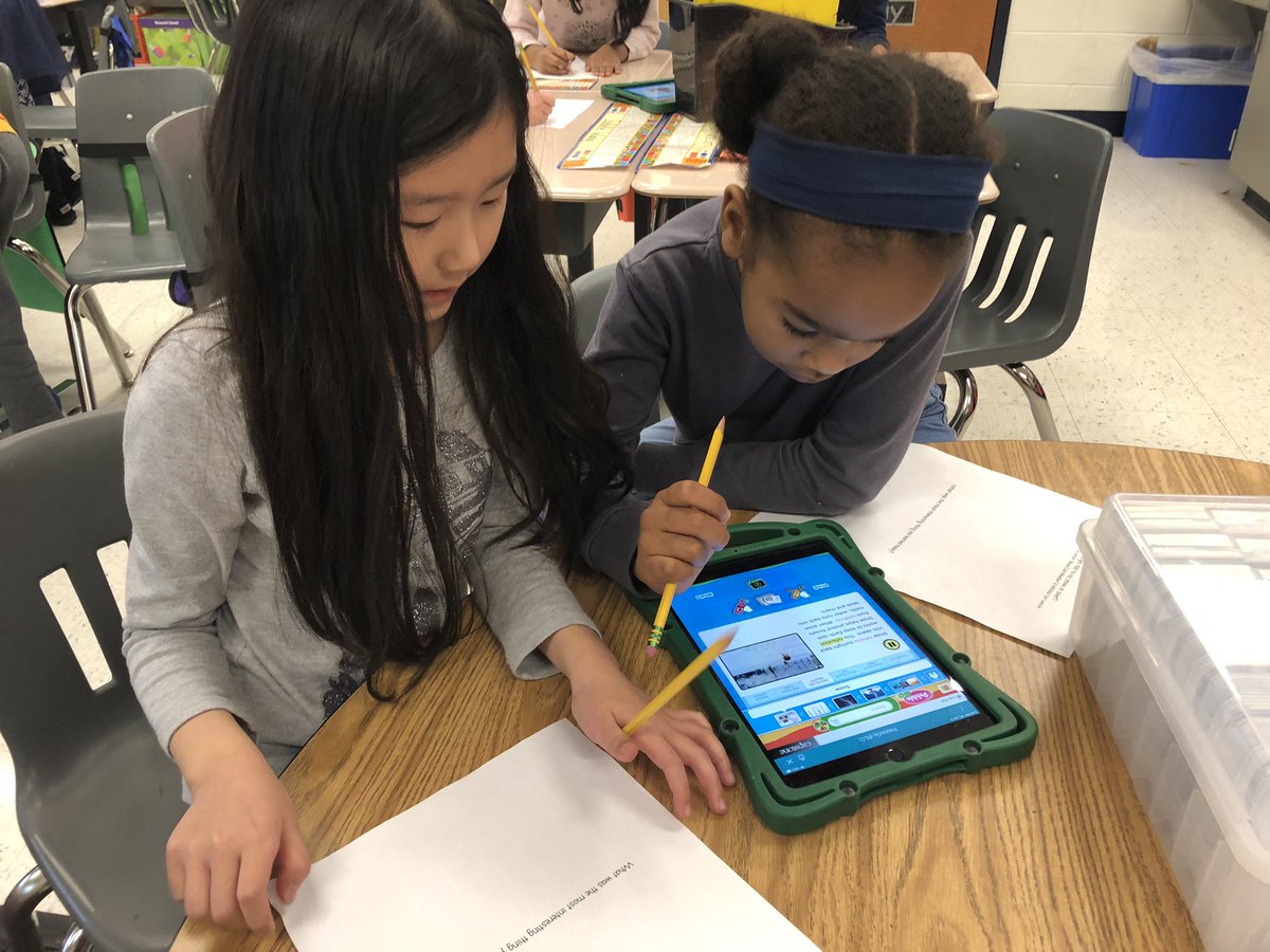 RLC_Hernandez's tweet photo. Working together to researching the question “What types of precipitation are there?  What changes rain to ice or snow?” @RLCPrincipal #rlc19 #firstgrade #pbl https://t.co/agSR6MeoeM