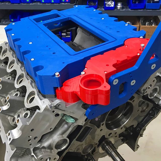 gCreate3D's tweet photo. One of our clients used our large format #3dprinting services to prototype their GT450 GenIIR intake manifold project. Totaling only 5 parts printed in PLA and must be able to support a 35lb VMP Performance supercharger on top. All on our in-house gMax Printers, of course. https://t.co/adGRABnUan