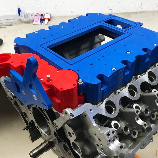 One of our clients used our large format #3dprinting services to prototype their GT450 GenIIR intake manifold project. Totaling only 5 parts printed in PLA and must be able to support a 35lb VMP Performance supercharger on top. All on our in-house gMax Printers, of course.