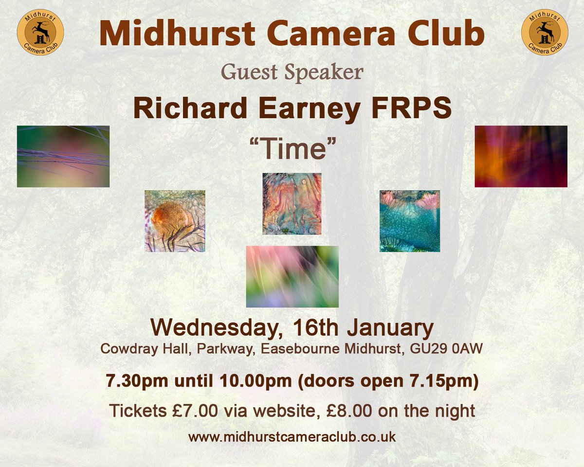 MCCPhotog's tweet photo. Very happy to welcome Richard Earney @methodphoto to Midhurst on Wednesday, 16th January to give a talk about his photographical journey.
Visitors are very welcome. https://t.co/IMmG6T9Af8