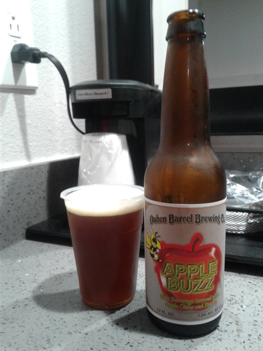 PaulDSmith16's tweet photo. A late #FridayIndianaBeer entry from my hotel room in Chattanooga -- @OakenBarrel #AppleBuzz. Refreshing after a day of driving thru the rain. @Indybeersleuth #INBeer https://t.co/3EknZwGbZV